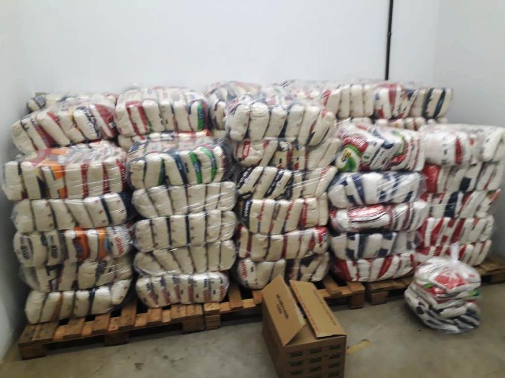 Alimentos arrecadados com inscri&ccedil;&otilde;es do Pelad&atilde;o 2020