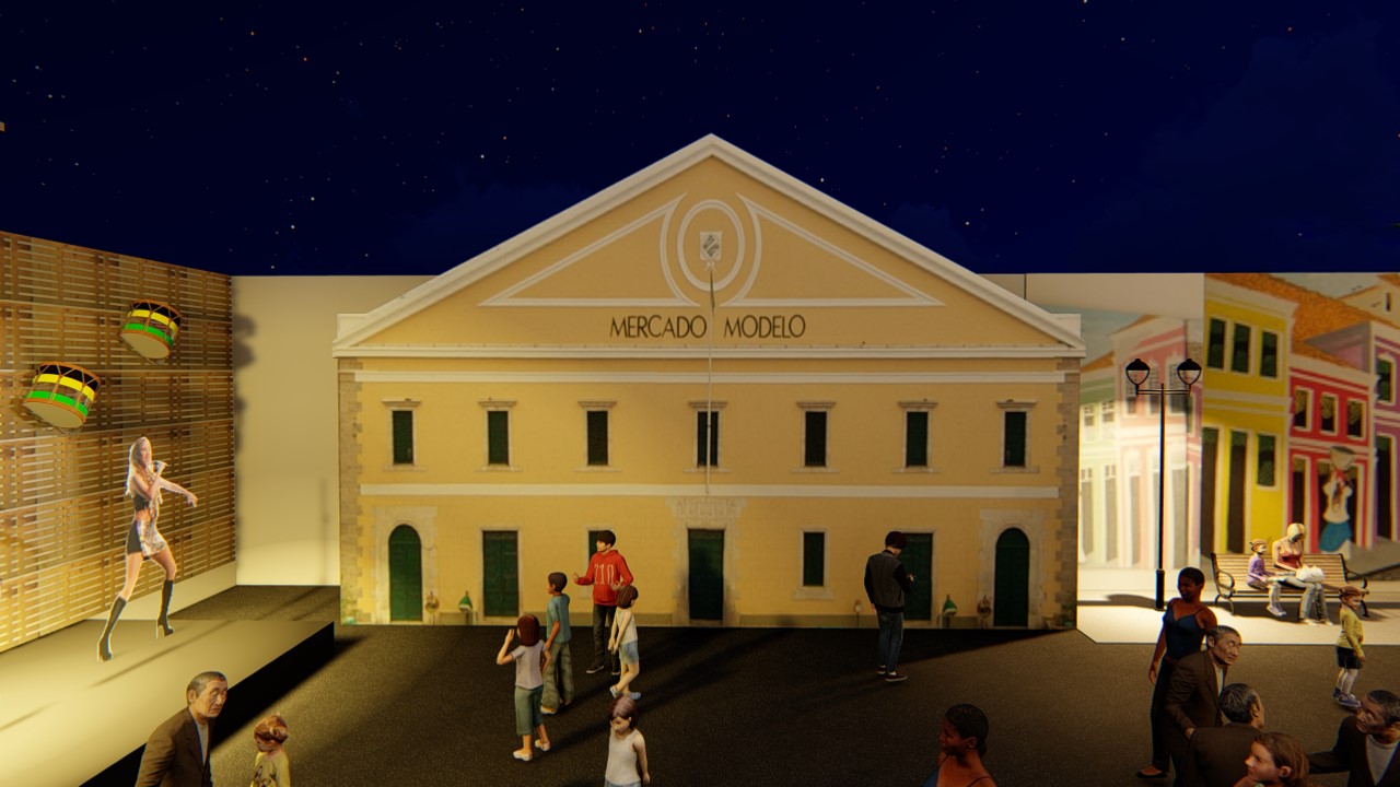 Maquete do espa&ccedil;o para venda de artesanato no carnaval (Mercado Modelo)