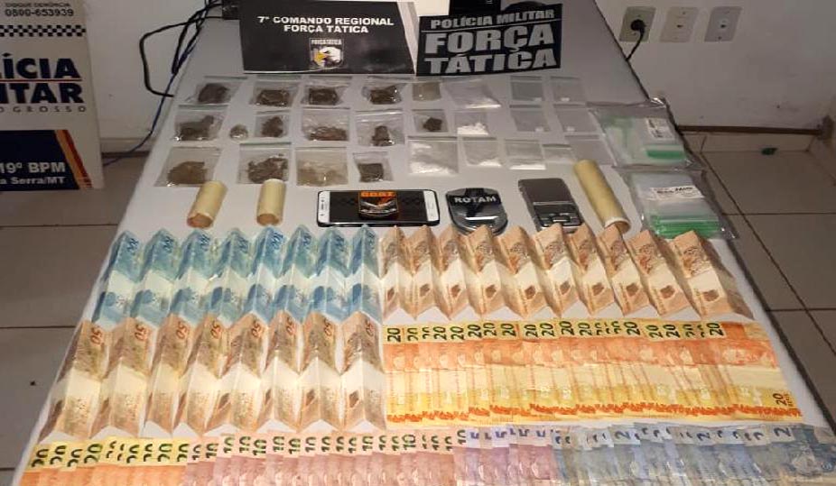 droga dinheiro apreendido tangara