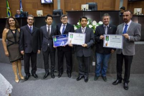 Cerim&ocirc;nia de entrega de certificado de Responsabilidade Social de 2015 - Daniel Meneguini-Assessoria de Gabinete