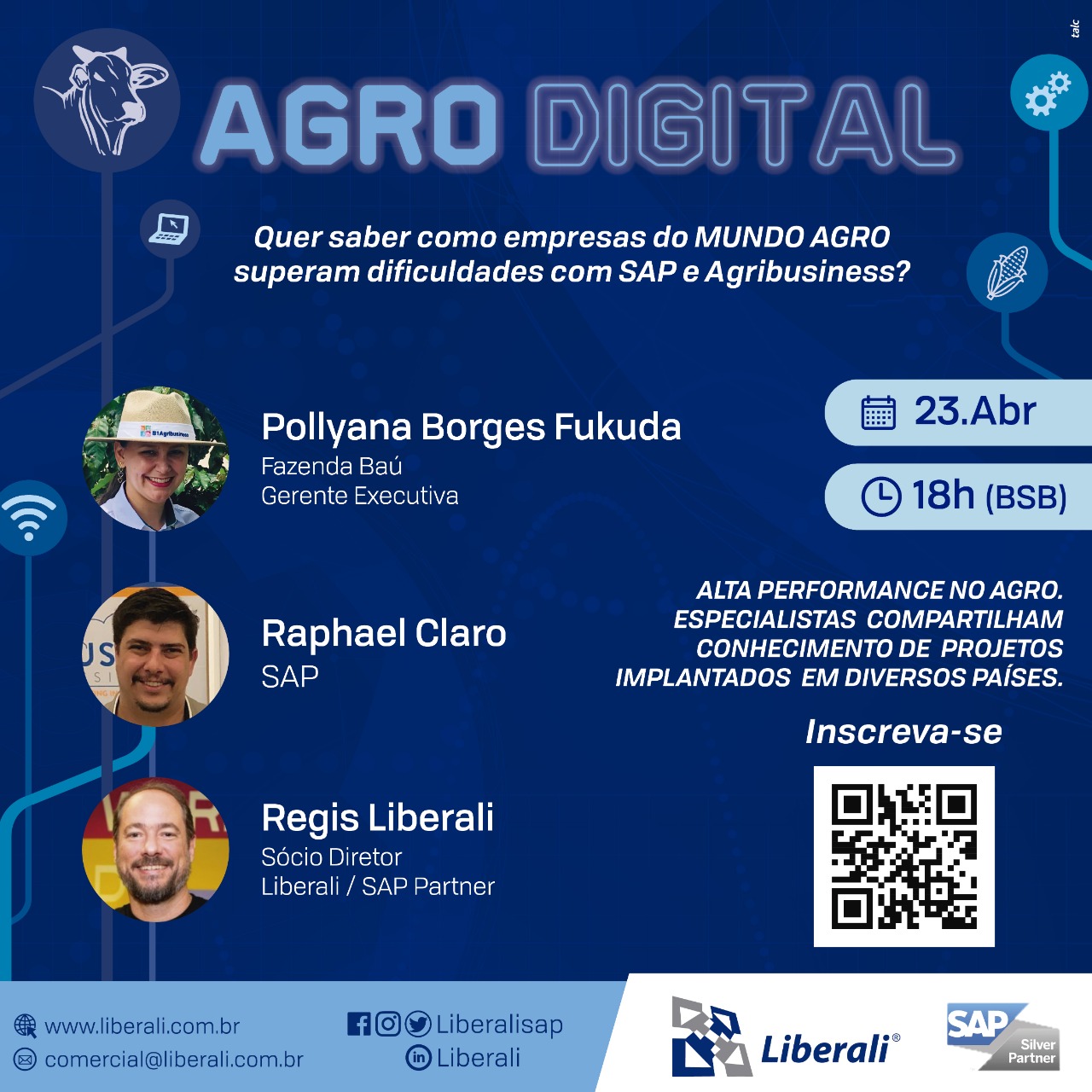 Webinar Agro Digital - Liberali e SAP discutem em webinar sobre como superar dificuldades